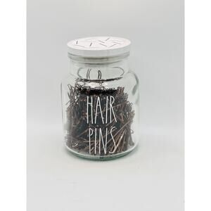 Rae Dunn HAIR PINS Glass Jar, NWT!